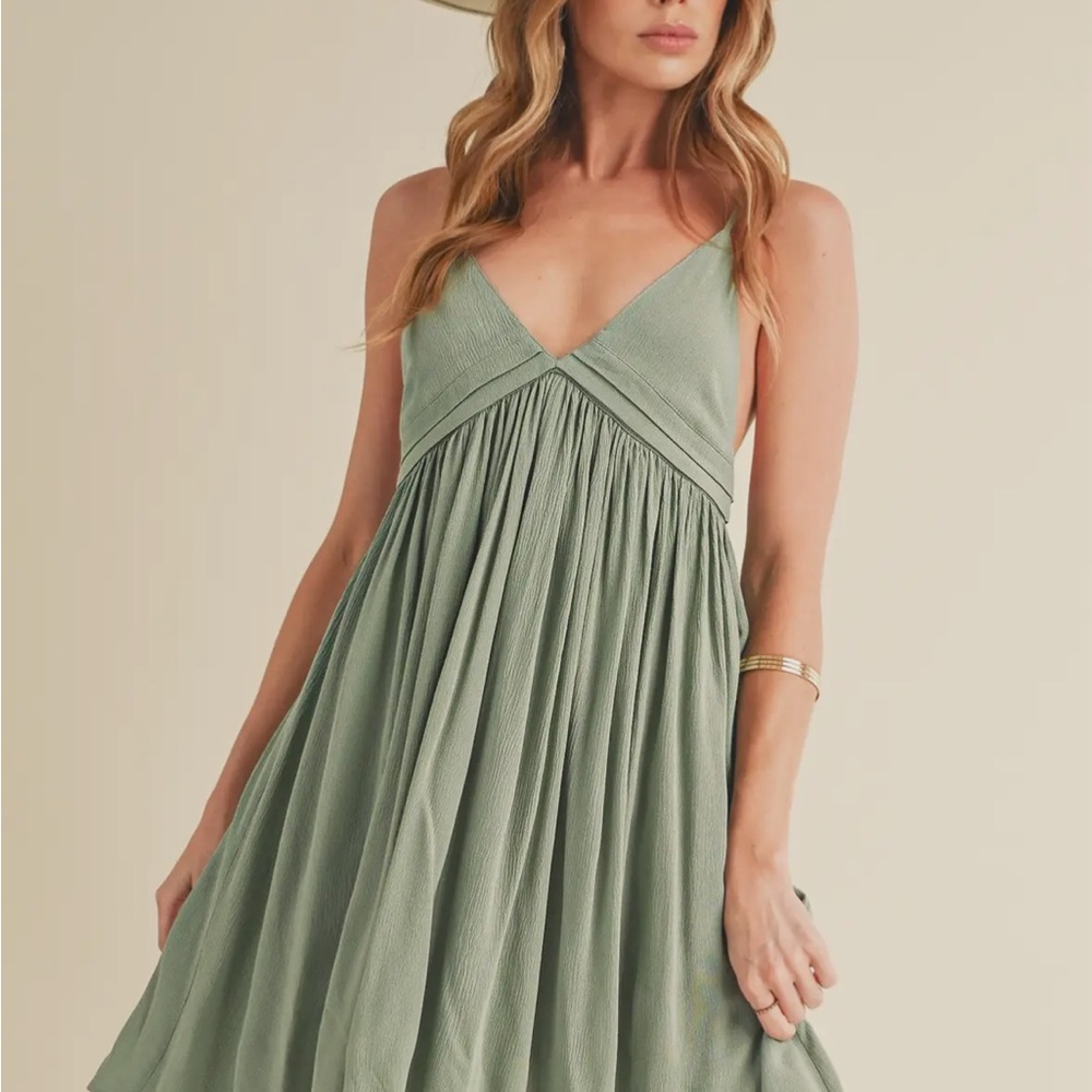 AEMI + CO Darsi pale green dress